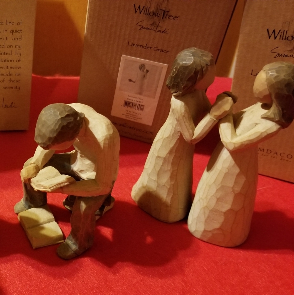 DEMDACO WILLOW TREE LOT, Spirit of Giving, Wisdom, Quest and Sisters by Heart